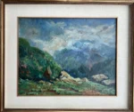 Giuseppe Bergami - Olio su tela - Paesaggio Montano