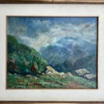 Giuseppe Bergami - Olio su tela - Paesaggio Montano