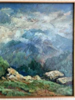 Giuseppe Bergami - Olio su tela - Paesaggio Montano - immagine 5